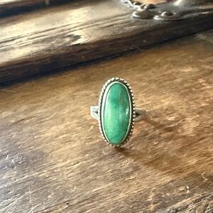 Sterling Silver & Turquoise Oval Stone Ring